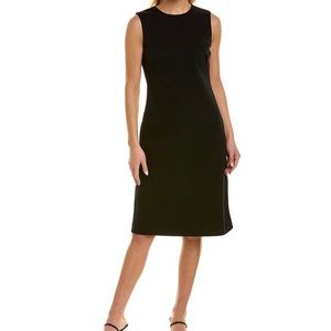 St. John collection black sheath dress wool blend knit size 14 minimal classic